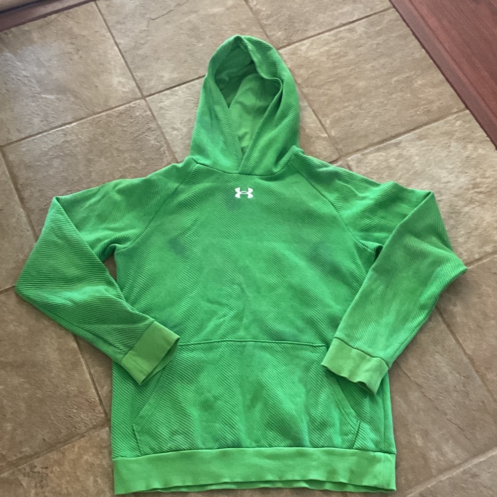 Under Armour Bright Green Pullover hoodie youth XL